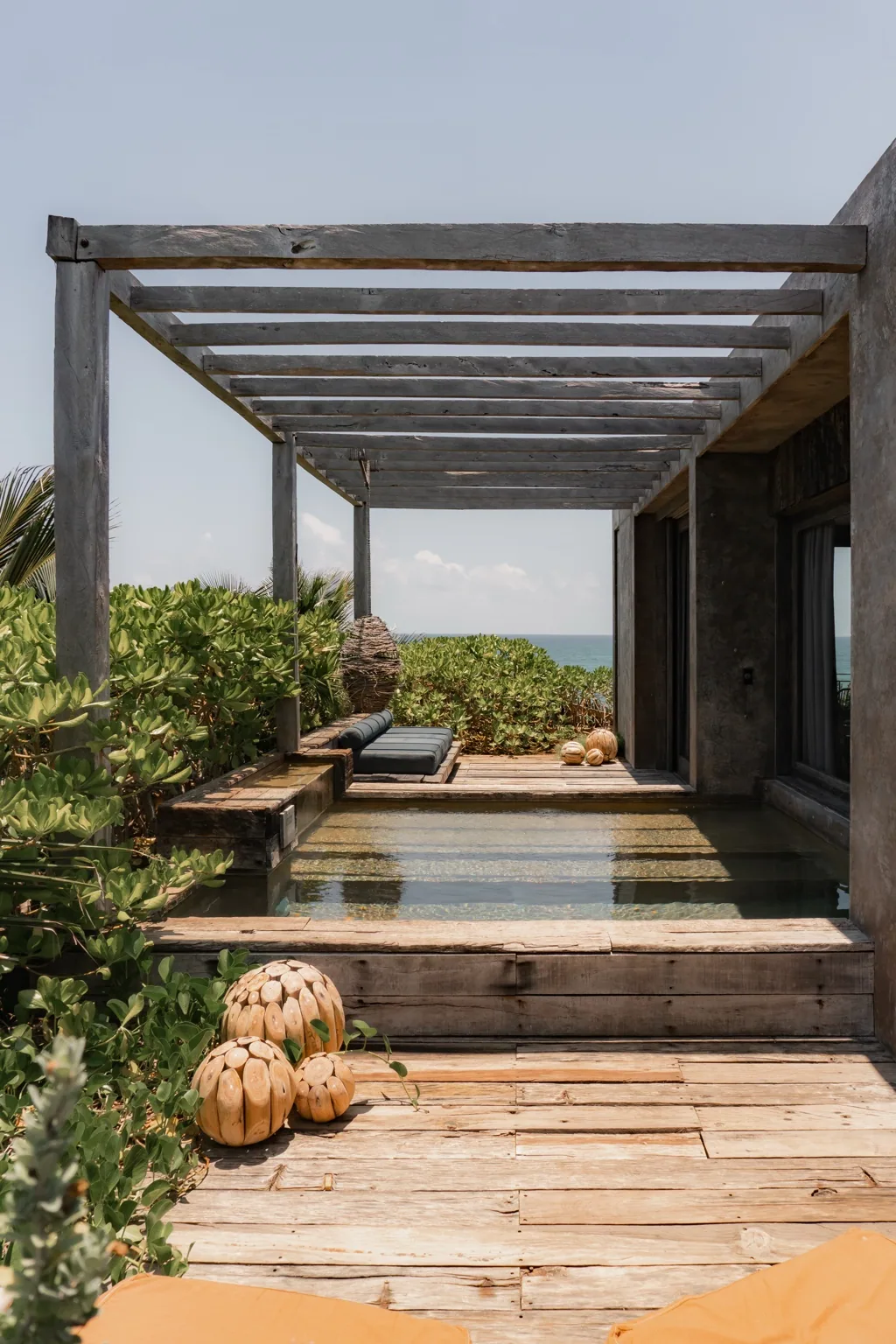 Be Tulum — Pool pergola and ocean