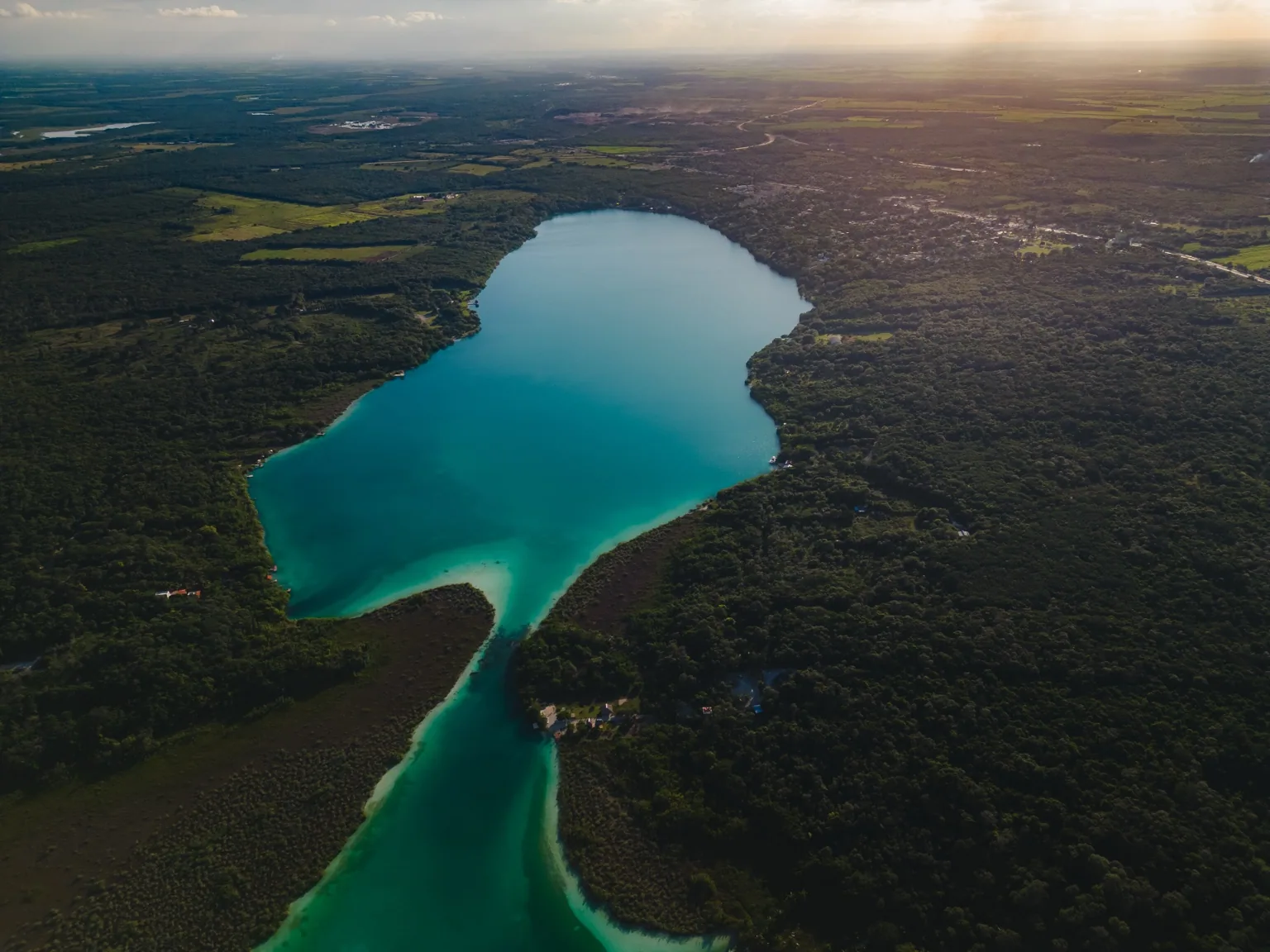 Boca de Agua — Bacalar lagoon — drone