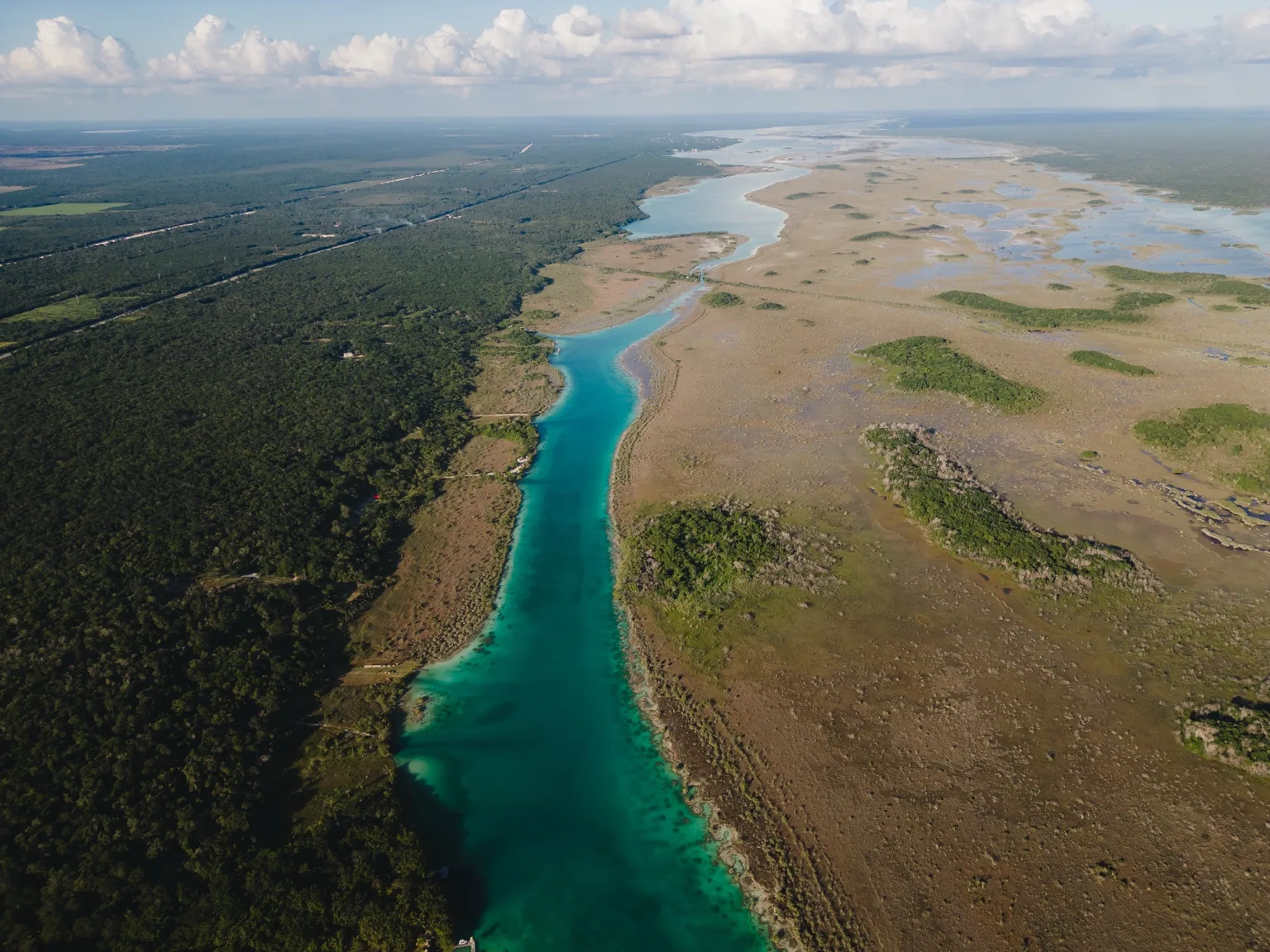 Boca de Agua — Wetland channel — drone