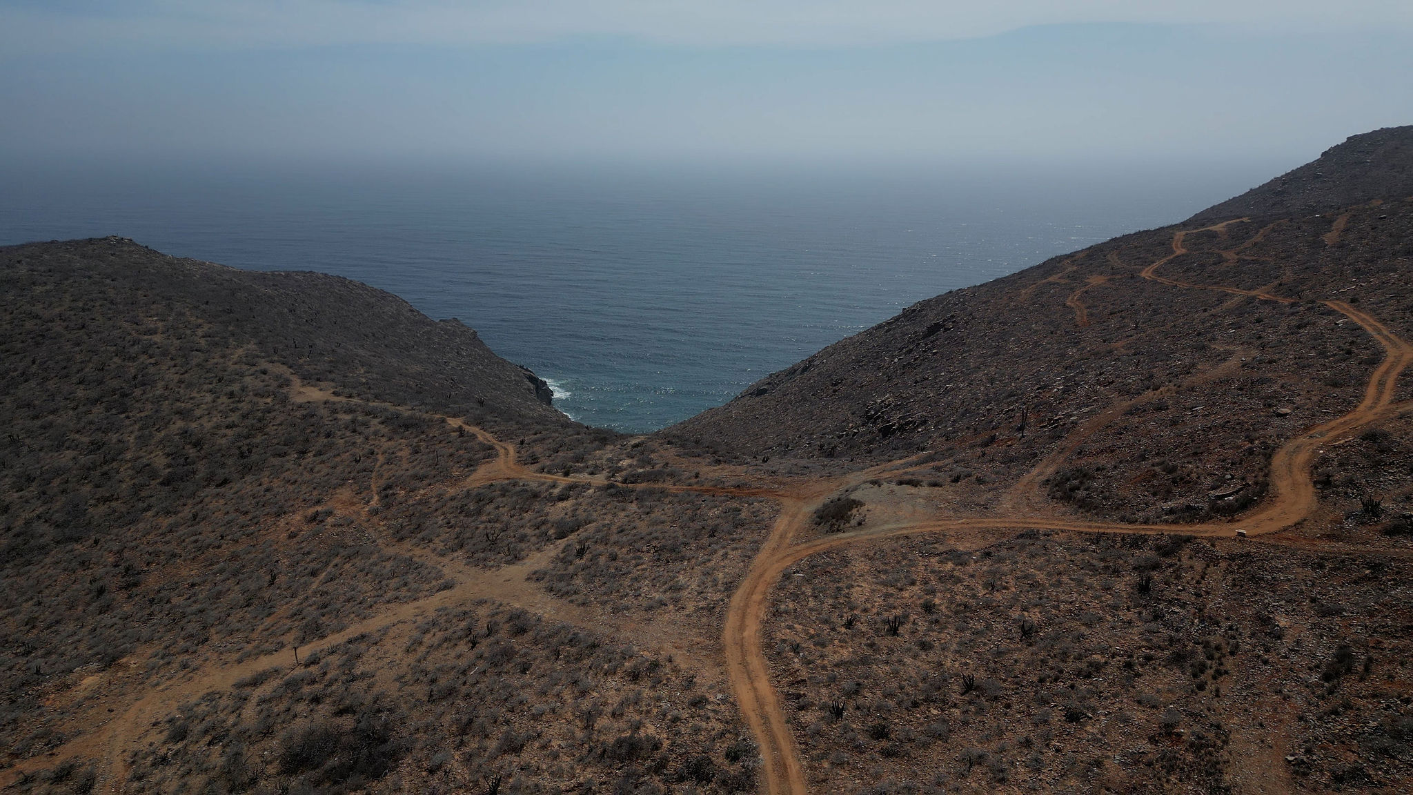 TRIBU Life — road through the Baja landscape toward the Pacific